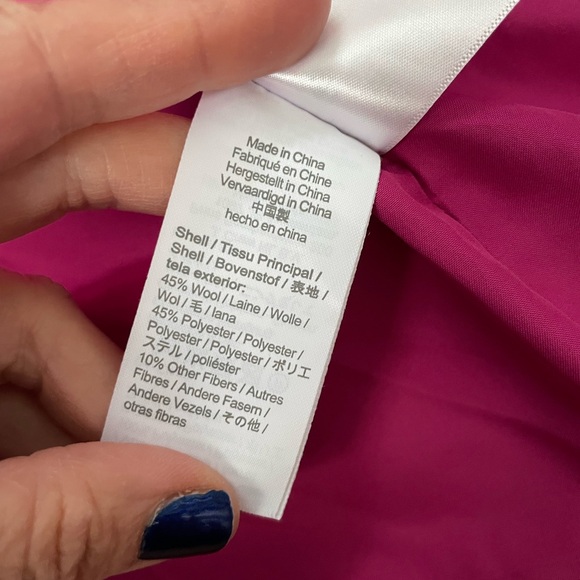 J. Crew Women's Fuchsia Stadium Wool Coat - Picture 4 of 5